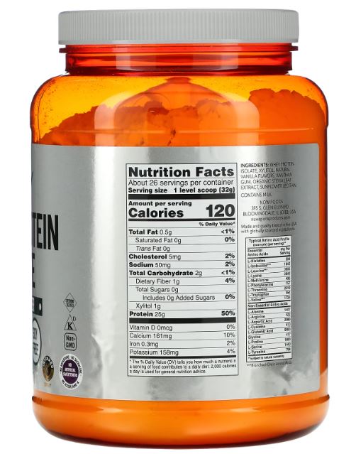 Now Sports Whey Protein Isolate26Serv.816G.Creamy Vanilla